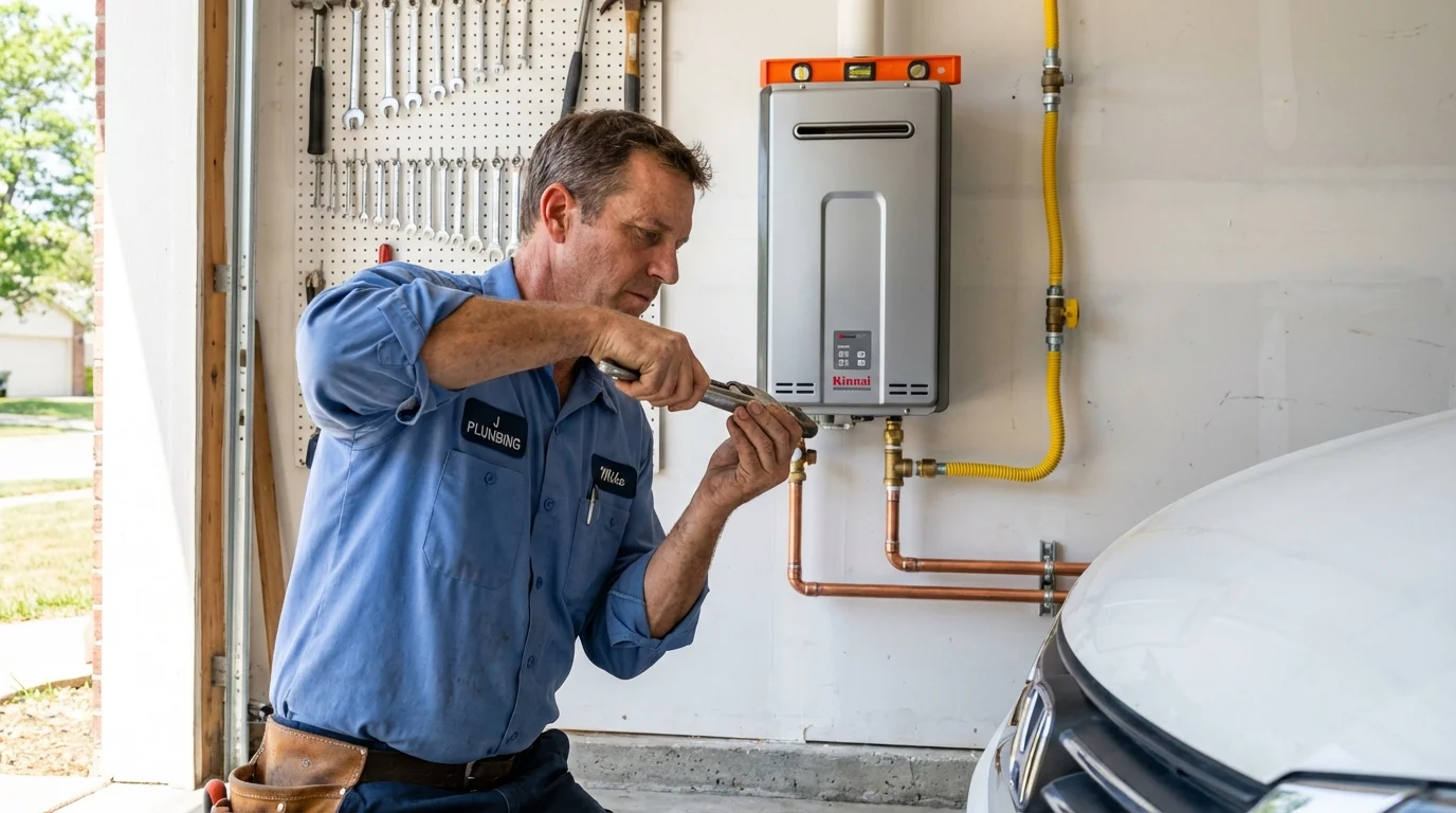 Tankless water heater installation by a Johns Plumbing LLC plumber in Hamilton